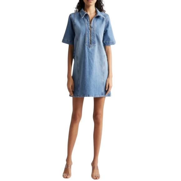 Ramy Brook Dresses & Skirts - Ramy Brook Tunechi Denim Mini Shift Dress Size 24 Light Wash